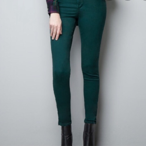 Zara Emerald green jeans size 4 - Picture 2 of 8